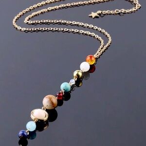Solar System Aligned Planet/Star Science Necklace